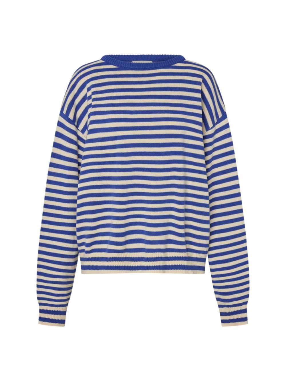NWOT Sonderhaus "I Can't Believe It's Not Vintage" Crewneck in Cobalt Stripe - Picture 5 of 9